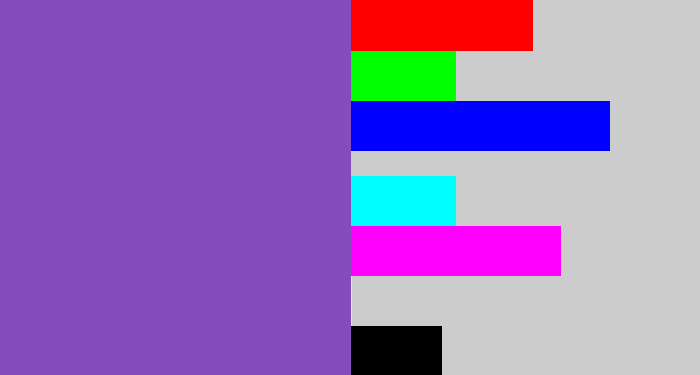 Hex color #844cbd - deep lavender
