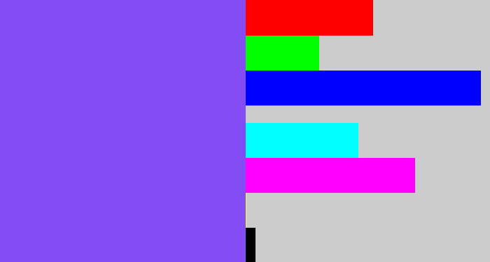 Hex color #844cf4 - purpley