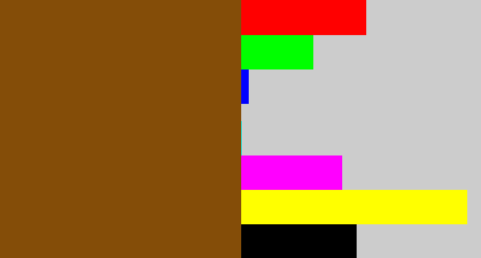 Hex color #844d08 - medium brown