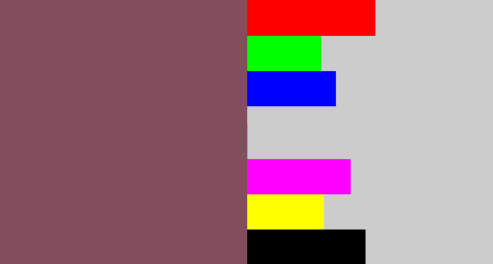 Hex color #844d5b - dark mauve