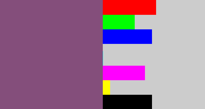 Hex color #844e7b - dull purple