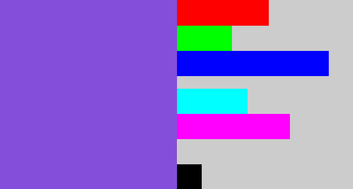 Hex color #844edb - purpley