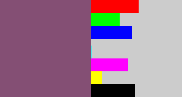 Hex color #844f74 - dull purple