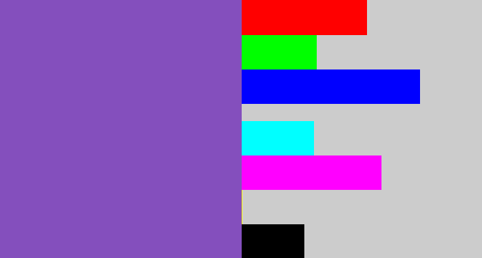 Hex color #844fbd - deep lavender