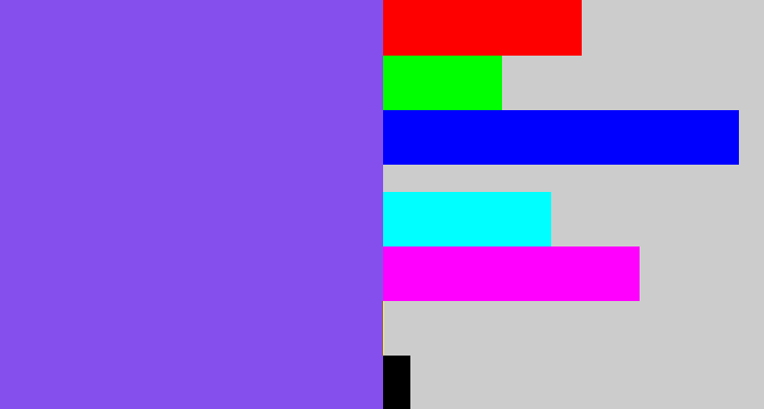 Hex color #844fec - purpley