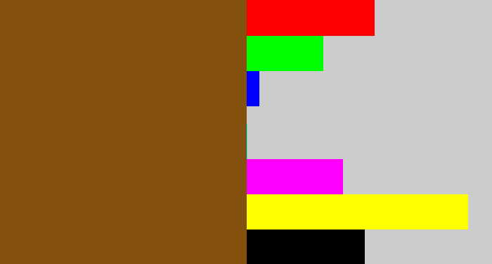Hex color #84500d - medium brown
