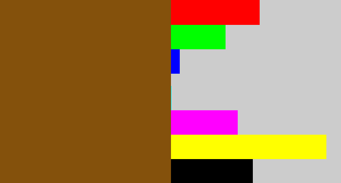 Hex color #84510c - medium brown