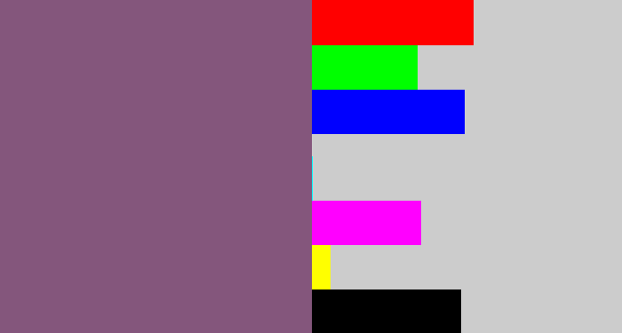 Hex color #84567c - dull purple