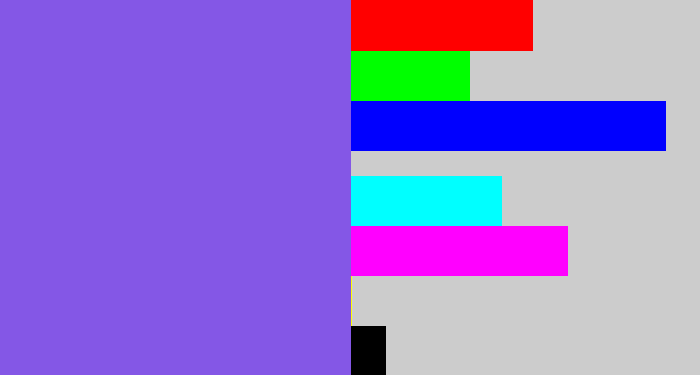 Hex color #8457e6 - purpley
