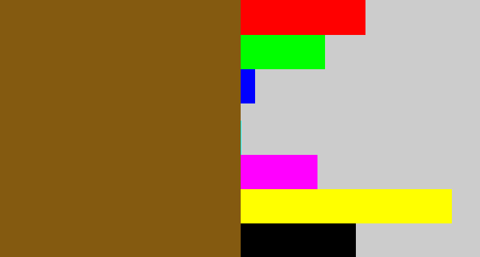 Hex color #845a10 - medium brown
