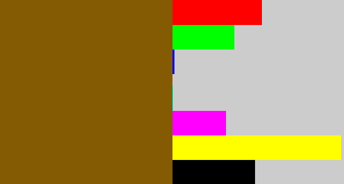 Hex color #845b02 - poo brown