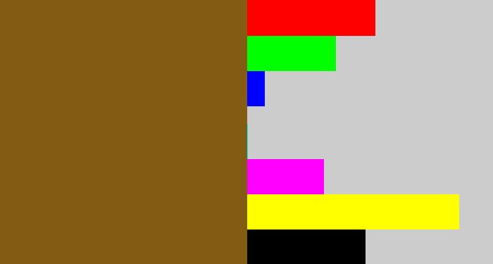 Hex color #845b12 - medium brown