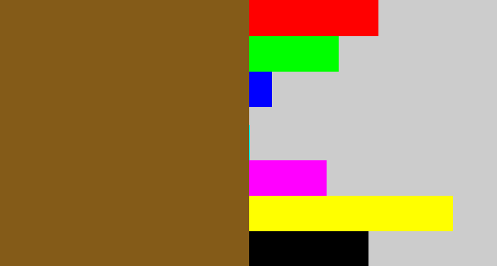 Hex color #845b18 - medium brown
