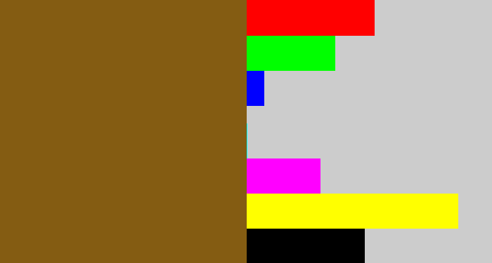 Hex color #845c12 - medium brown