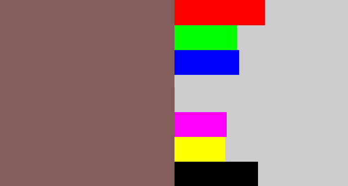 Hex color #845c5e - dark mauve