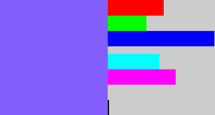 Hex color #845dfd - purpley
