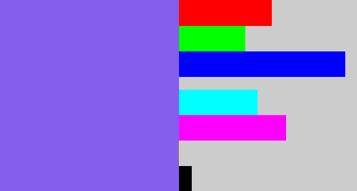 Hex color #845eed - purpley