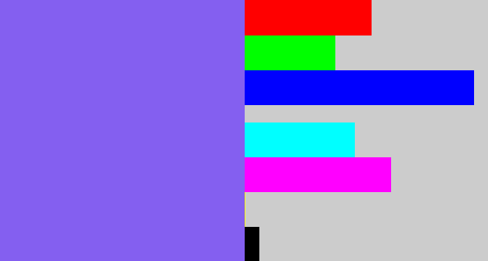 Hex color #845ff0 - purpley