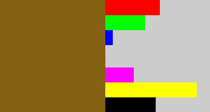 Hex color #846011 - muddy brown