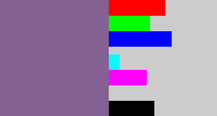 Hex color #846093 - dark lavender