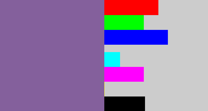 Hex color #84609c - dark lavender