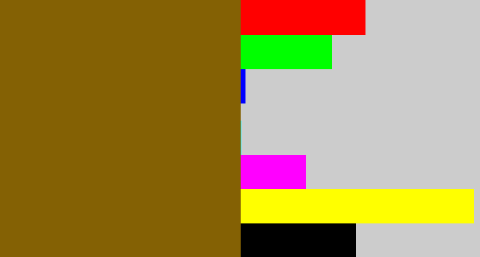 Hex color #846104 - poo brown