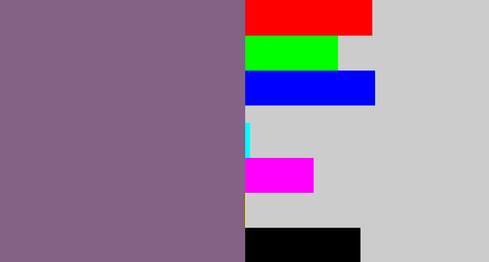 Hex color #846187 - dusty purple