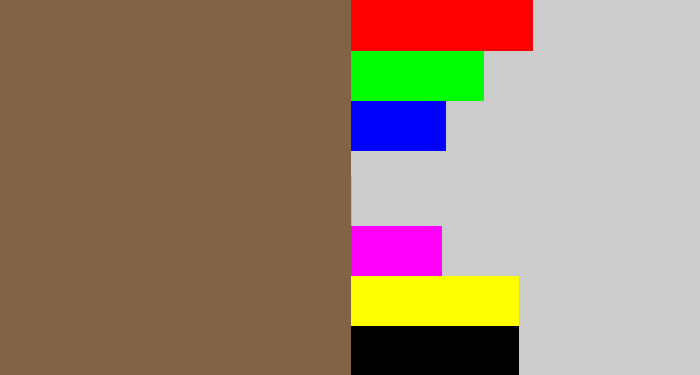 Hex color #846245 - cocoa