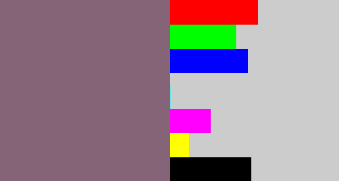 Hex color #846476 - dusky purple