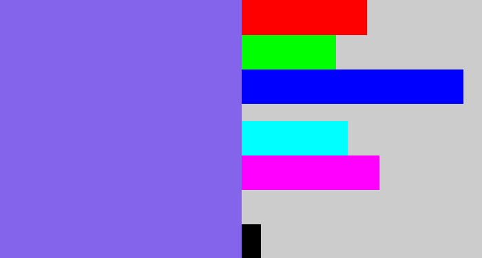 Hex color #8464eb - purpley