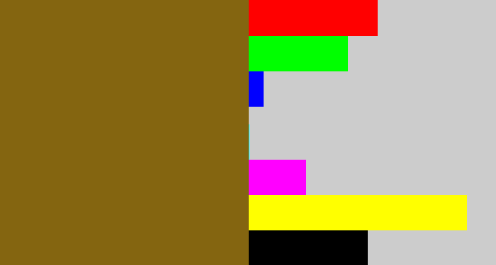 Hex color #846510 - muddy brown