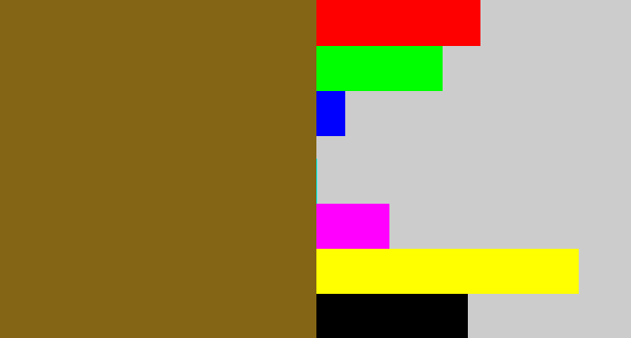Hex color #846516 - muddy brown