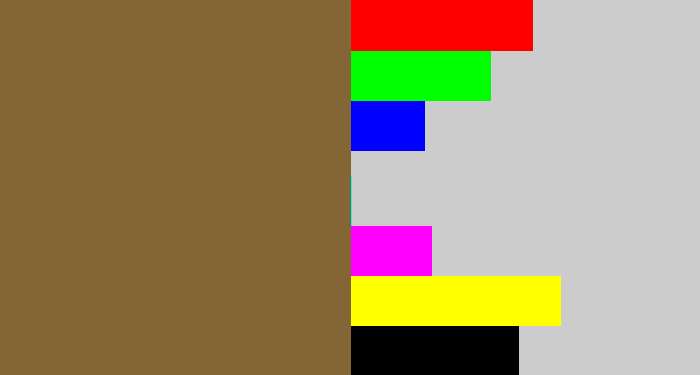 Hex color #846535 - dirt brown