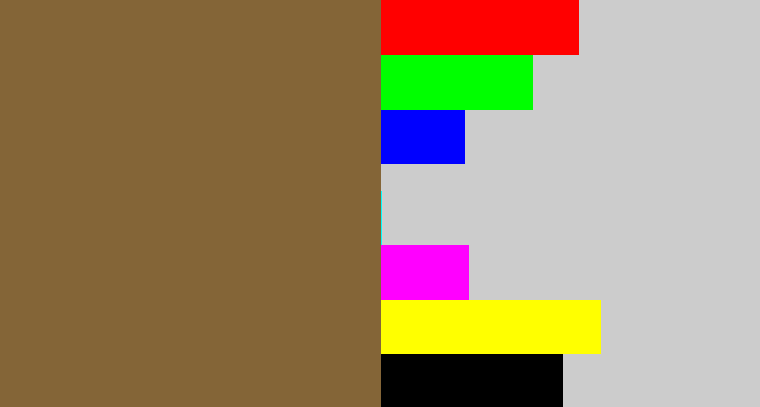 Hex color #846537 - dirt brown