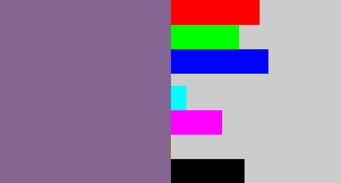 Hex color #846591 - dark lavender