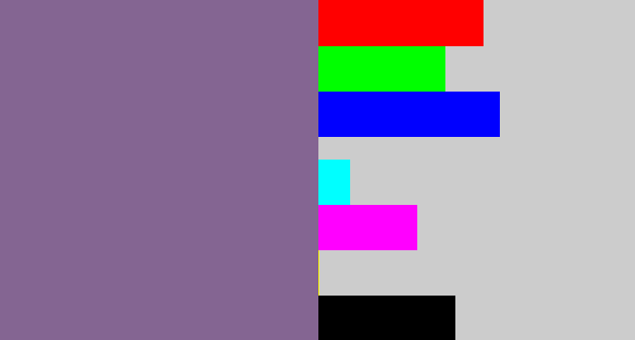 Hex color #846592 - dark lavender