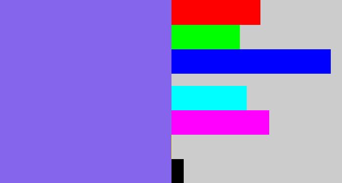 Hex color #8465ec - purpley