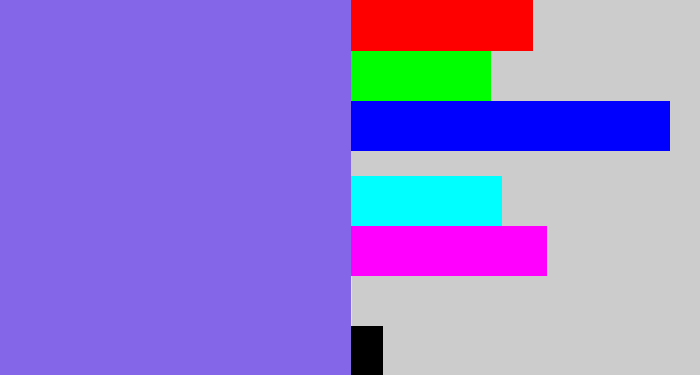 Hex color #8466e8 - purpley