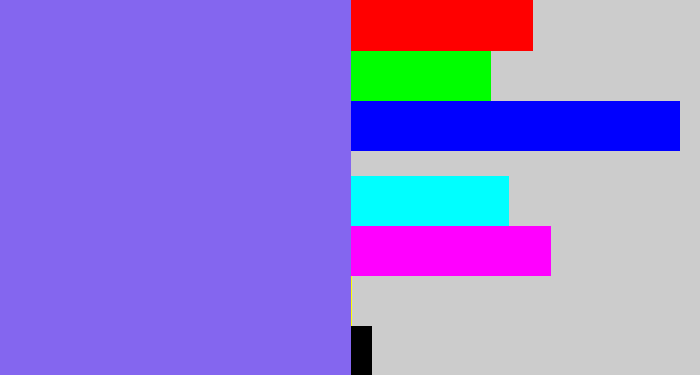 Hex color #8466ef - purpley