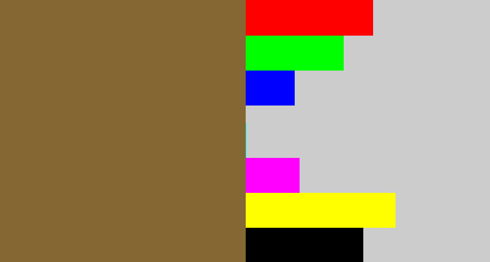 Hex color #846733 - dirt brown