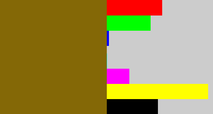 Hex color #846806 - muddy brown