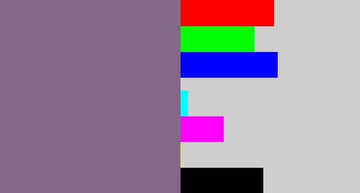 Hex color #846889 - grey purple