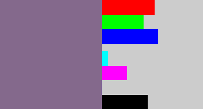 Hex color #84698c - grey purple