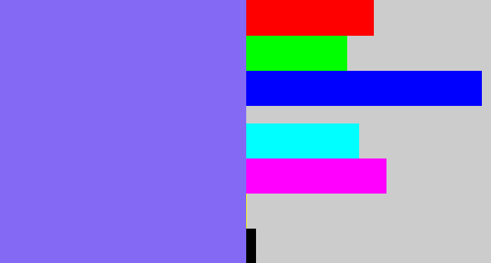 Hex color #8469f4 - purpley