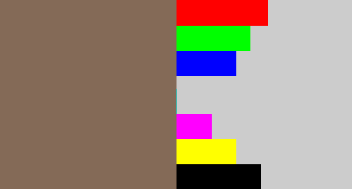 Hex color #846a57 - grey brown
