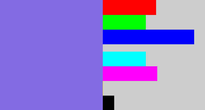 Hex color #846ae3 - purpley