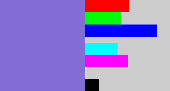 Hex color #846cd6 - purpley