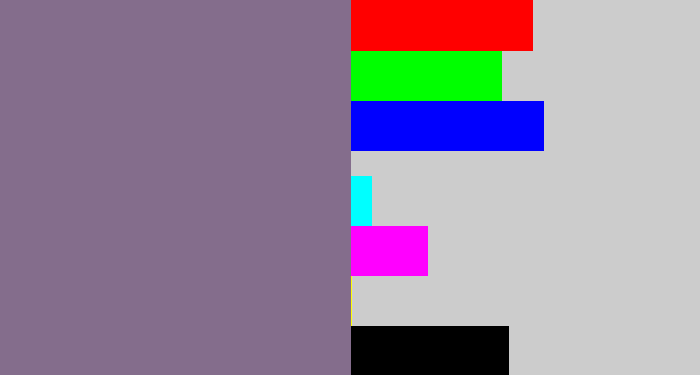Hex color #846d8c - grey purple
