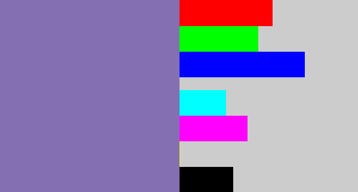 Hex color #846fb3 - deep lavender