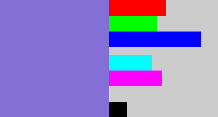 Hex color #846fd7 - purpley